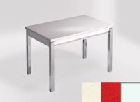 Logo Table mensa ext 100x60 - plateau blanco dune - pieds blanc - ceinture en bois laque rouge 2320_blanco-dune_blanc_bl-rouge