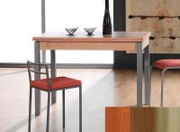 Logo Table mensa ext 100x60 - plateau cerisier - pieds inox - ceinture en bois laque noyer 2034_cerisier_inox_bl-noyer