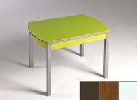 Logo Table hercule 115x75 - plateau moka - pieds blanc - ceinture en bois laque noyer 1992_moka_blanc_bl-noyer