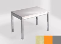 Logo Table mensa 100x60 extension melamin� - plateau tigris sand - pieds argent - ceinture en bois laque  2331_tigris-sand_argent_bl-