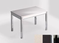 Logo Table mensa ext 110x70 - plateau blanco norte - pieds chrome - ceinture en bois laque noir 2321_blanco-norte_chrome_bl-noir
