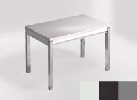 Logo Table mensa 110x70 extension m�lamin� - plateau blanco zeus - pieds argent - ceinture en bois laque  2332_blanco-zeus_argent_bl-