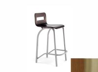 Logo Tabouret tulipe 63 - assise en hetre vernis noyer - pieds inox 2656_hv-noyer_inox