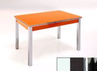 Logo Table mensa ext 110x70 - plateau blanc - pieds chrome - ceinture en bois laque noir 2040_blanc_chrome_bl-noir