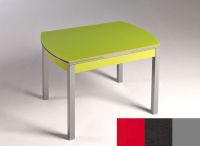 Logo Table hercule 105x60 - plateau rouge - pieds argent - ceinture en bois laque noir 1989_rouge_argent_bl-noir