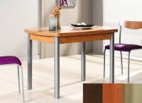 Logo Table hercule 130x80 - plateau wengue - pieds inox - ceinture en bois laque cerisier 1999_wengue_inox_bl-cerisier