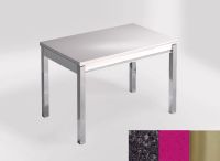Logo Table mensa 110x70 extension m�lamin� - plateau ebony  pearl - pieds inox - ceinture en bois laque m 2332_ebony--pearl_inox_bl-m