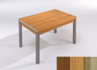 Logo Table mensa ext 110x70 - plateau noyer - pieds inox - ceinture en polymere chene 2038_noyer_inox_pl-chene