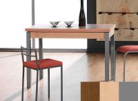 Logo Table mensa ext 110x70 - plateau noyer - pieds argent - ceinture en bois laque hetre 2039_noyer_argent_bl-hetre