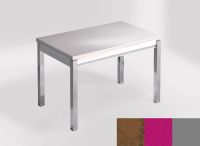 Logo Table mensa 110x70 extension m�lamin� - plateau mississipi - pieds argent - ceinture en bois laque m 2332_mississipi_argent_bl-m