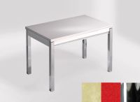 Logo Table mensa 110x70 extension m�lamin� - plateau tigris sand - pieds chrome - ceinture en bois laque  2332_tigris-sand_chrome_bl-