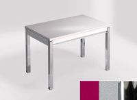 Logo Table mensa 100x60 extension melamin� - plateau magenta energy - pieds chrome - ceinture en bois laq 2331_magenta-energy_chrome_