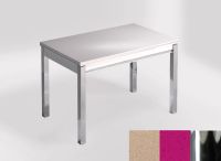 Logo Table mensa 100x60 extension melamin� - plateau creme minerva - pieds chrome - ceinture en bois laqu 2331_creme-minerva_chrome_b