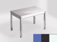 Logo Table mensa 110x70 extension m�lamin� - plateau azul enjoy - pieds blanc - ceinture en bois laque no 2332_azul-enjoy_blanc_bl-no