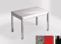 Logo Table mensa ext 100x60 - plateau negro ulises - pieds chrome - ceinture en bois laque rouge 2320_negro-ulises_chrome_bl-rouge