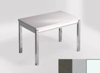 Logo Table mensa 100x60 extension melamin� - plateau amazon - pieds blanc - ceinture en bois laque argent 2331_amazon_blanc_bl-argent