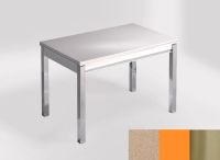 Logo Table mensa ext 100x60 - plateau creme minerva - pieds inox - ceinture en bois laque orange 2320_creme-minerva_inox_bl-orange