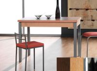 Logo Table mensa ext 100x60 - plateau wengue - pieds chrome - ceinture en bois laque chene 2034_wengue_chrome_bl-chene