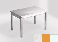 Logo Table mensa 110x70 extension m�lamin� - plateau mont blanc - pieds blanc - ceinture en bois laque ja 2332_mont-blanc_blanc_bl-ja