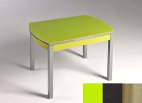Logo Table hercule 105x60 - plateau vert - pieds inox - ceinture en bois laque noir 1989_vert_inox_bl-noir