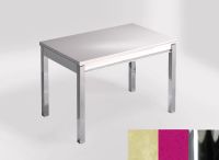 Logo Table mensa ext 100x60 - plateau tigris sand - pieds chrome - ceinture en bois laque magenta energy 2320_tigris-sand_chrome_bl-m