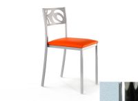 Logo Chaise an�mone - assise en vinyltech bleu clair - pieds chrome 2631_vt-bleu-clair_chrome