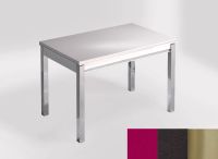 Logo Table mensa ext 110x70 - plateau magenta energy - pieds inox - ceinture en bois laque noir 2321_magenta-energy_inox_bl-noir