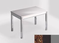 Logo Table mensa 110x70 extension m�lamin� - plateau mahogany - pieds argent - ceinture en bois laque noi 2332_mahogany_argent_bl-noi