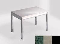 Logo Table mensa 100x60 extension melamin� - plateau stellar verde - pieds noir - ceinture en bois laque  2331_stellar-verde_noir_bl-