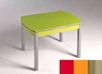 Logo Table hercule 130x80 - plateau rouge - pieds inox - ceinture en bois laque orange cool 2000_rouge_inox_bl-orange-cool