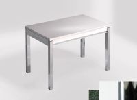 Logo Table mensa ext 100x60 - plateau green river - pieds chrome - ceinture en bois laque blanc 2320_green-river_chrome_bl-blanc