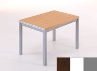 Logo Table saturne ext 100x60 - plateau wengue - pieds argent - ceinture en metalique blanc 2795_wengue_argent_mt-blanc