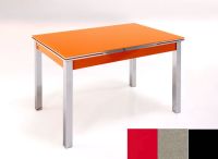 Logo Table mensa ext 135x80 - plateau rouge - pieds noir - ceinture en bois laque inox 2045_rouge_noir_bl-inox