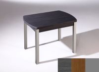 Logo Table hercule ext 115x75 - plateau cendre - pieds argent - ceinture en polymere noyer 2903_cendre_argent_pl-noyer