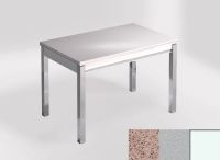 Logo Table mensa 100x60 extension melamin� - plateau stellar rojo - pieds blanc - ceinture en bois laque  2331_stellar-rojo_blanc_bl-
