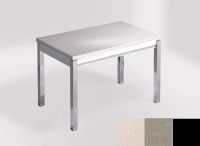 Logo Table mensa 100x60 extension melamin� - plateau blanco norte - pieds noir - ceinture en bois laque i 2331_blanco-norte_noir_bl-i