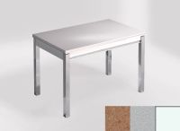 Logo Table mensa 100x60 extension melamin� - plateau coral troya - pieds blanc - ceinture en bois laque a 2331_coral-troya_blanc_bl-a
