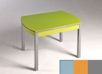 Logo Table hercule 105x60 - plateau gris - pieds argent - ceinture en bois laque jaune dream 1989_gris_argent_bl-jaune-dream
