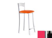Logo Tabouret kalmie 63 - assise en vinyltech rose - pieds chrome 2655_vt-rose_chrome