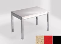 Logo Table mensa 100x60 extension melamin� - plateau ivory coast - pieds noir - ceinture en bois laque ro 2331_ivory-coast_noir_bl-ro