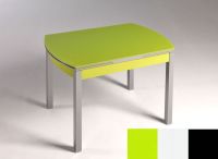 Logo Table hercule 130x80 - plateau vert - pieds noir - ceinture en bois laque blanc 2000_vert_noir_bl-blanc