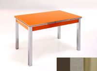 Logo Table mensa ext 110x70 - plateau moka - pieds inox - ceinture en bois laque inox 2040_moka_inox_bl-inox