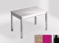 Logo Table mensa ext 100x60 - plateau verde ugarit - pieds chrome - ceinture en bois laque magenta energy 2320_verde-ugarit_chrome_bl