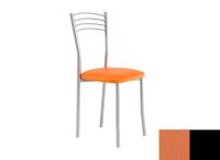 Logo Chaise cam�lia - assise en vinyltech marron brique - pieds noir 1918_vt-marron-brique_noir