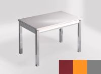 Logo Table mensa ext 100x60 - plateau koan - pieds argent - ceinture en bois laque orange cool 2320_koan_argent_bl-orange-cool