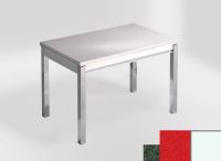 Logo Table mensa ext 110x70 - plateau green river - pieds blanc - ceinture en bois laque rouge 2321_green-river_blanc_bl-rouge