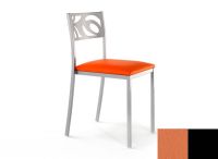 Logo Chaise an�mone - assise en vinyltech marron brique - pieds noir 2631_vt-marron-brique_noir