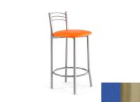 Logo Tabouret camlia 63 - assise en vinyltech bleu de france - pieds inox 2652_vt-bleu-de-france_inox