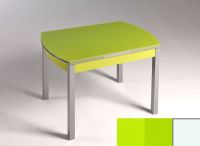 Logo Table hercule 130x80 - plateau vert - pieds blanc - ceinture en bois laque vert 2000_vert_blanc_bl-vert