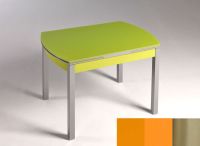 Logo Table hercule 115x75 - plateau orange - pieds inox - ceinture en bois laque orange cool 1992_orange_inox_bl-orange-cool